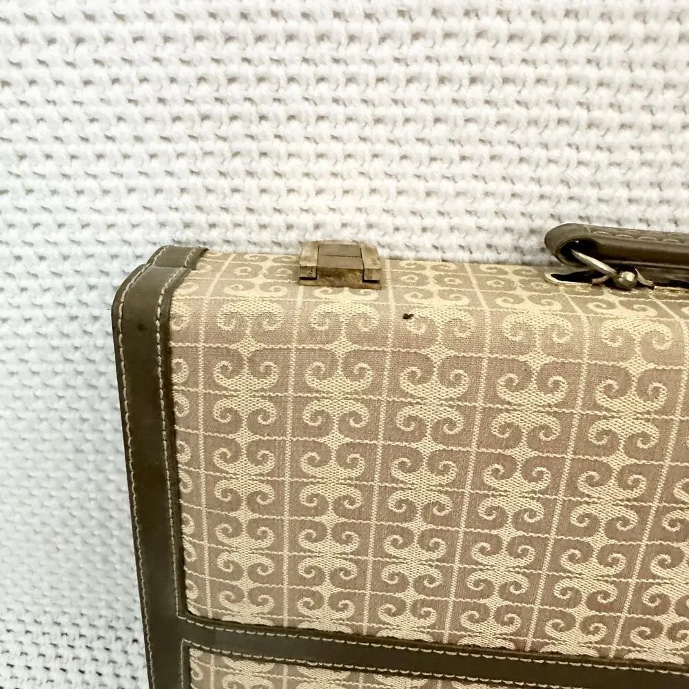 Pierre Cardin Vintage MCM Backgammon Board Game Set Monogram Print Attache Case